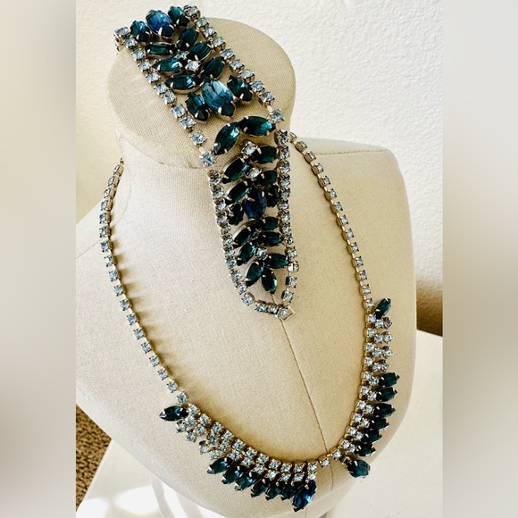 Vintage Blue Rhinestone Bracelet Set - Picture 8 of 15